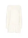 Source Unknown Corinth Peplum-details Sweater In White
