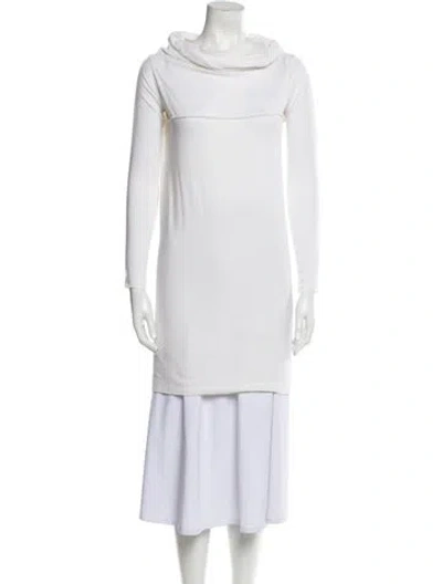 Pre-owned Source Unknown Cowl Neck Mini Dress In Neutral