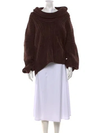 Pre-owned Source Unknown Cowl Neck Sweater In Brown