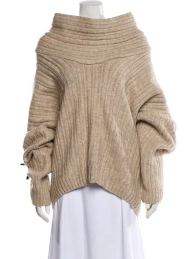 Pre-owned Source Unknown Cowl Neck Sweater In Neutral