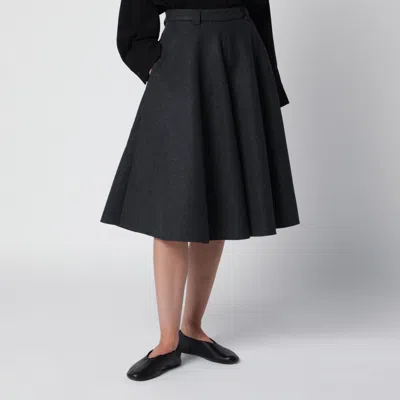 Source Unknown Dark Grey Flared Full Skirt