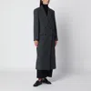 Source Unknown Dark Grey Reyna Double-breasted Herringbone Coat In Gray