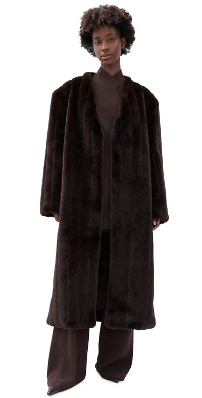 Source Unknown Dhanila Faux Fur Coat Brown