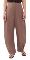 Source Unknown Edolo Barrel Leg Trousers Brown In Brown