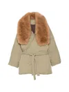 Source Unknown Egizio Belted Puffer Coat In Green