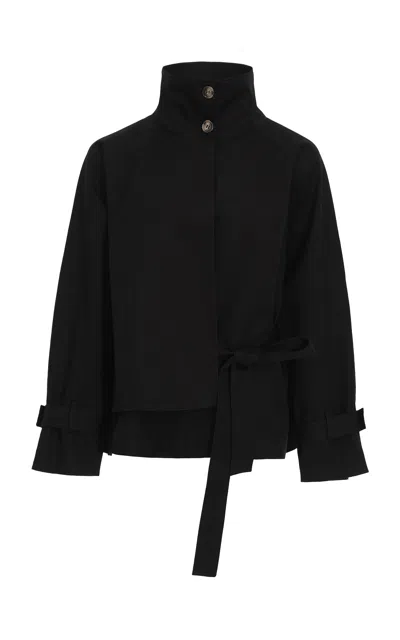 Source Unknown Esme Storm-back Cotton Gabardine Jacket In Black