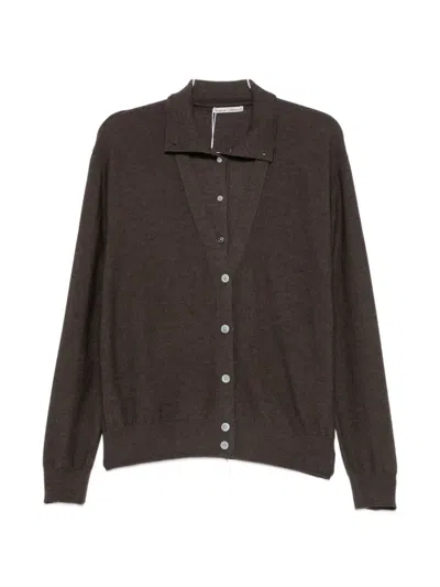Source Unknown Fabbie Layered Cardigan In Brown
