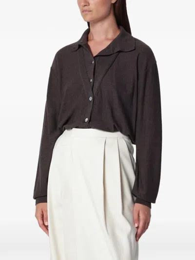 Source Unknown Fabbie Wool Cardigan In Brown