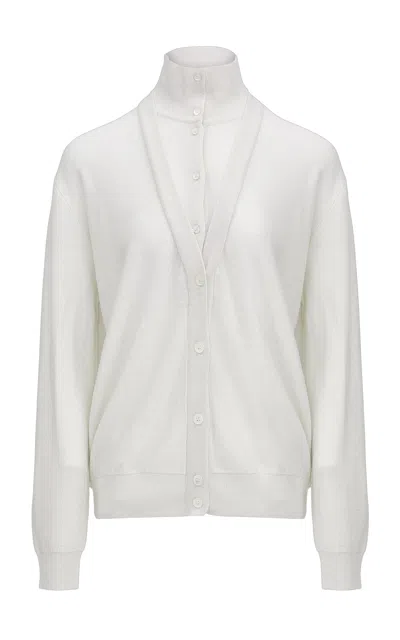 Source Unknown Fabbie Wool Cardigan In White