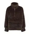 Source Unknown Faux Fur Half-zip Sweatshirt In Brown