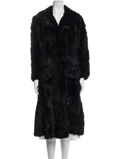 Pre-owned Source Unknown Faux Fur Coat In Black