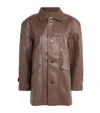 Source Unknown Faux Leather Carrie Jacket In Brown