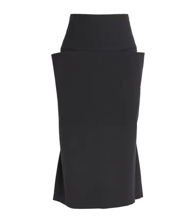 Source Unknown Faux-layer Paloma Midi Skirt In Black
