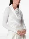 Source Unknown Folgore Asymmetric Draped Top In White