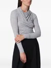 Source Unknown Folgore Asymmetric-draped Blouse In Gray