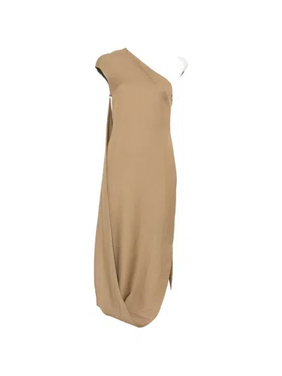 Source Unknown Hasta Asymmetric Maxi Dress In Brown
