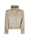 Source Unknown High-neck Bomber Jacket In Neutral