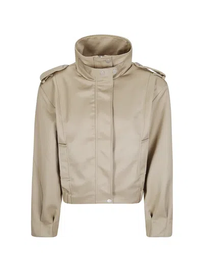 Source Unknown High-neck Bomber Jacket In Neutral