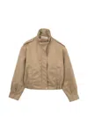 Source Unknown Barlow Flight Beige Bomber Jacket In Twill In Brown
