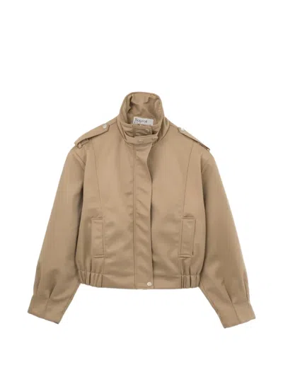 SOURCE UNKNOWN HIGH-NECK EPAULETTE-DETAIL JACKET