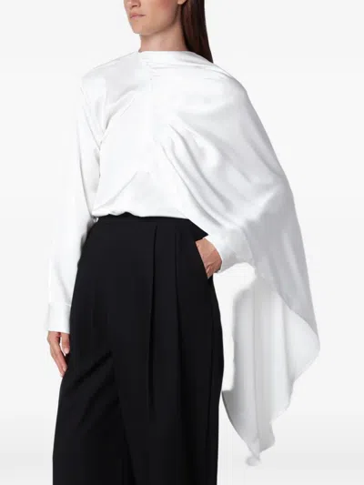 Source Unknown Koa Draped Satin Blouse In Metallic