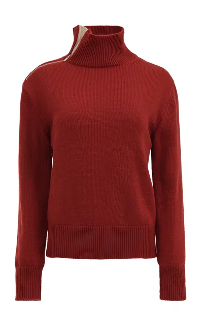 Source Unknown Konny Zipped Sweater In Red