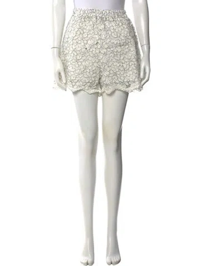 Pre-owned Source Unknown Lace Pattern Mini Shorts W/ Tags In White