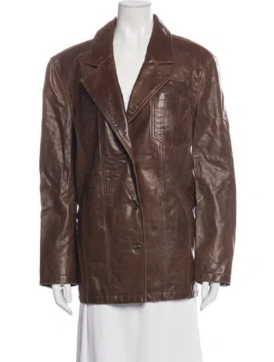 Pre-owned Source Unknown Lambskin Jacket W/ Tags In Brown