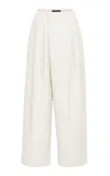 Source Unknown Leiko Pleated Wide-leg Pants In White