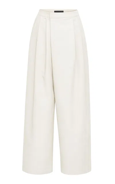 Source Unknown Leiko Pleated Wide-leg Pants In White