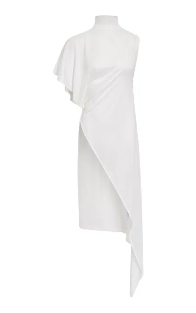 Source Unknown Livia Asymmetric Draped Top In White