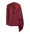 Source Unknown Long-sleeve Scarf Koa Blouse In Burgundy