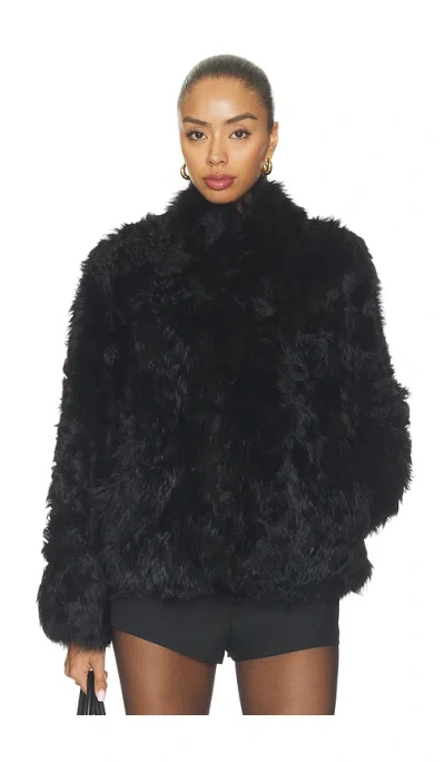 SOURCE UNKNOWN LYN LONG HAIR SHEARLING JACKET