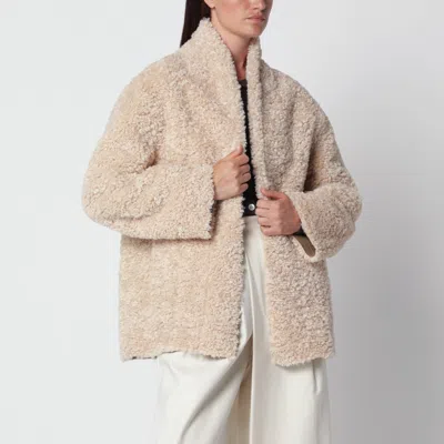 Source Unknown Manuela Beige Teddy-effect Shearling Jacket