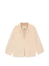 Source Unknown Manuela Shawl-collar Shearling Jacket In Neutral