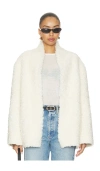 Source Unknown Manuela Shawl-collar Shearling Jacket In White