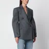 Source Unknown Martha Grey Double-breasted Jacket In Gray