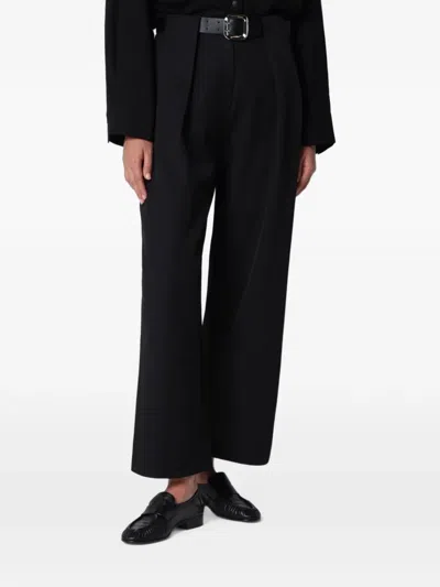 Source Unknown Matteo Belted High-waisted Trousers In Black