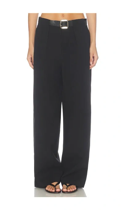 Source Unknown Matteo Belted Tuck Trousers In 블랙