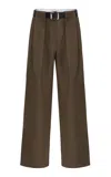 Source Unknown Matteo Belted Wide-leg Pants In Brown