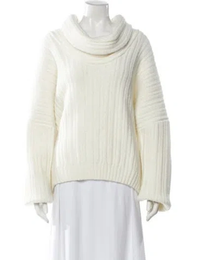 Pre-owned Source Unknown Merino Wool Cowl Neck Sweater In Neutral