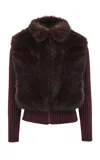 Source Unknown Meti Eco Fur Cardigan In Brown