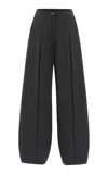 Source Unknown Mika Fluid Tuck Straight Leg Trousers In Black