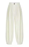 Source Unknown Miller Gathered Linen-blend Pants In White