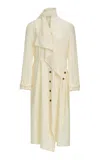 Source Unknown Nitra Scarf-lapel Coat In Yellow