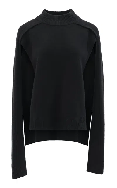 Source Unknown Noa Cape Wool Sweater In Black