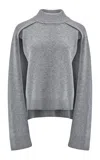 Source Unknown Noa Cape Wool Sweater In Gray
