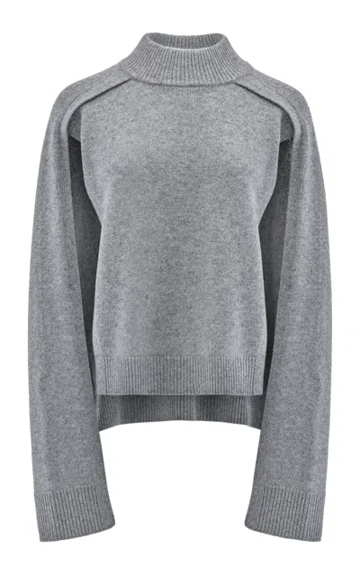 Source Unknown Noa Cape Wool Sweater In Gray