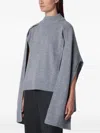 Source Unknown Noa Grey Jumper With Cape-effect Sleeves In Multi