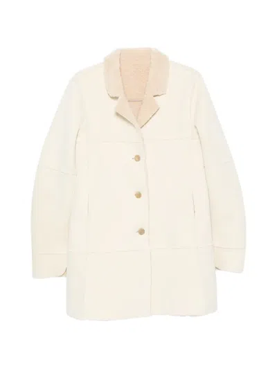 Source Unknown Odera Reversible Shearling Coat In Animal Print